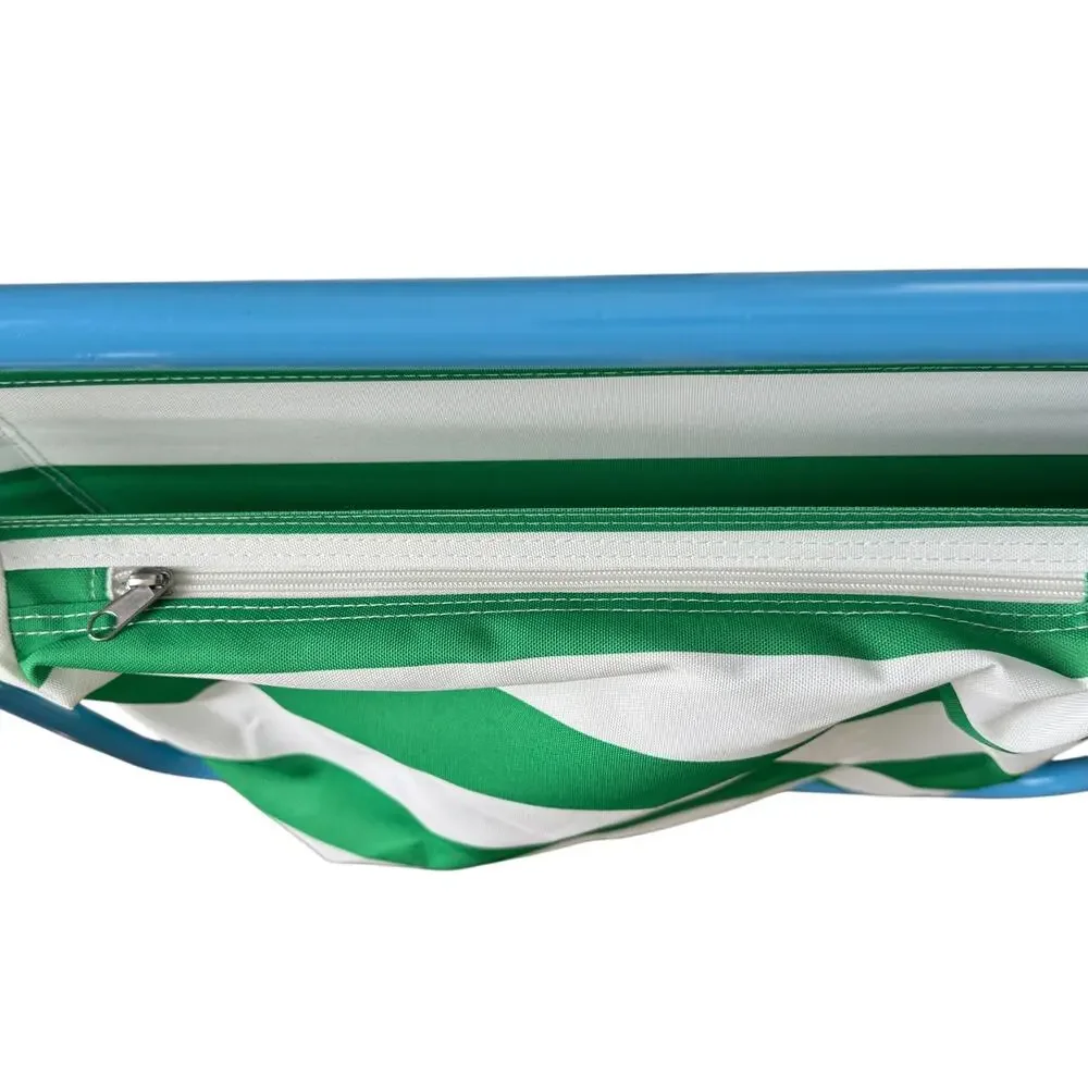 IKEA STRANDON White, Green & Blue Beach Chair (Folds Up)